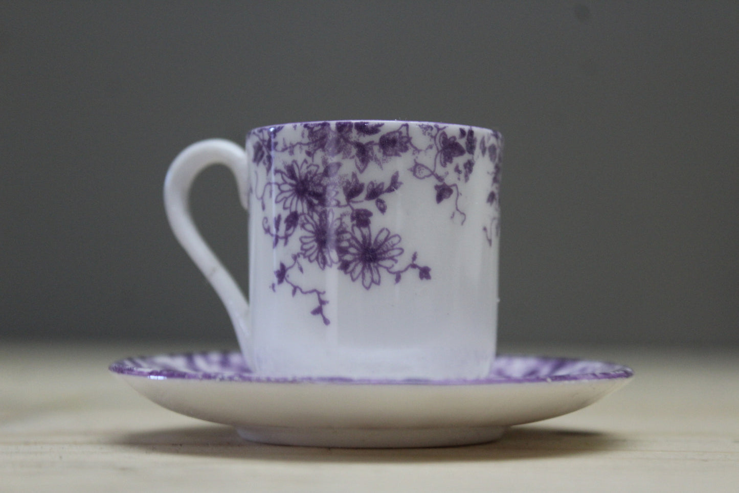 Shelley Dainty Mauve Miniature Cup & Saucer - Kernow Furniture