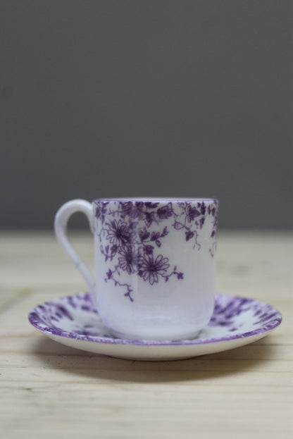 Shelley Dainty Mauve Miniature Cup & Saucer - Kernow Furniture