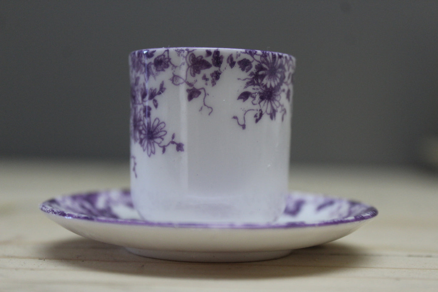 Shelley Dainty Mauve Miniature Cup & Saucer - Kernow Furniture