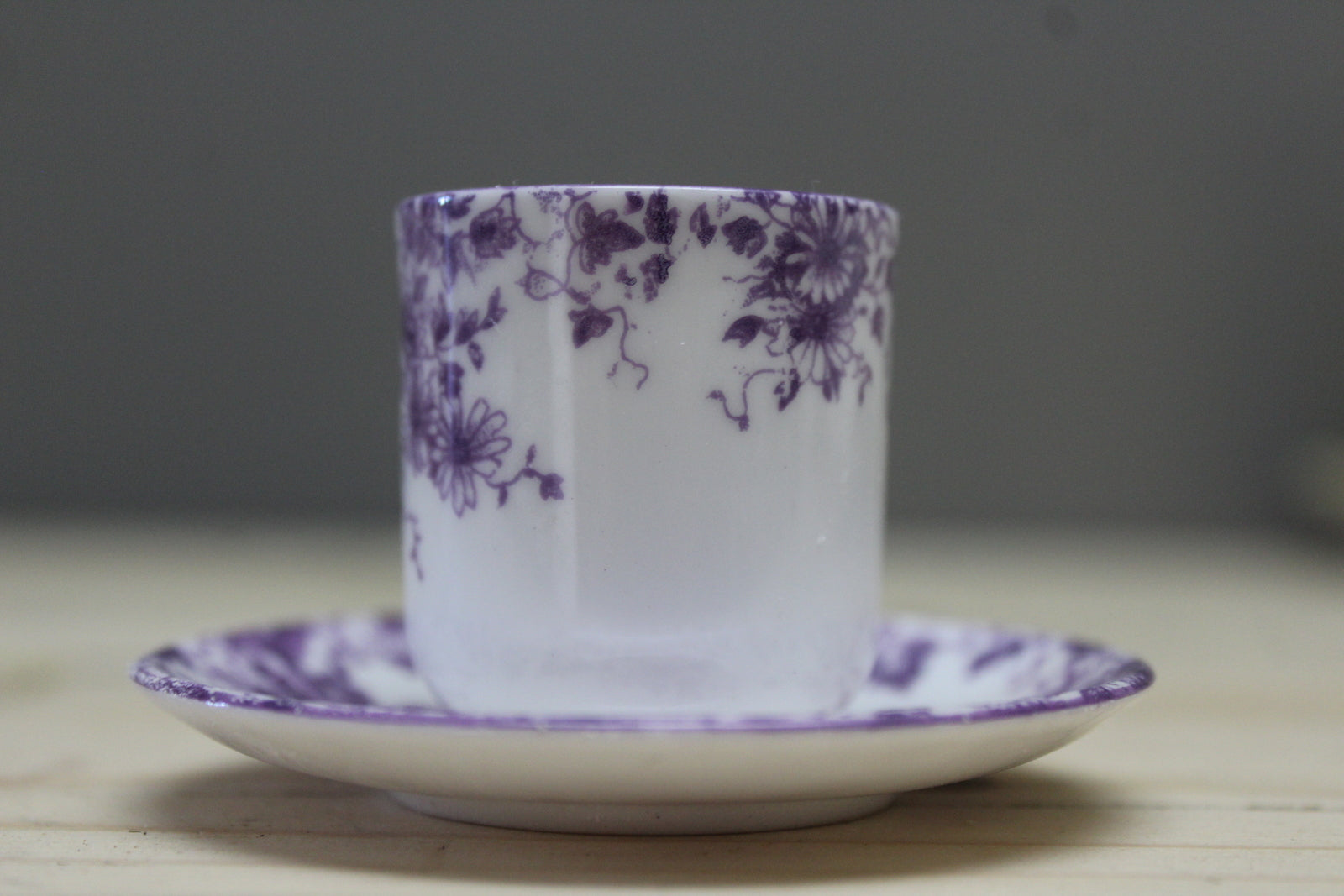 Shelley Dainty Mauve Miniature Cup & Saucer - Kernow Furniture