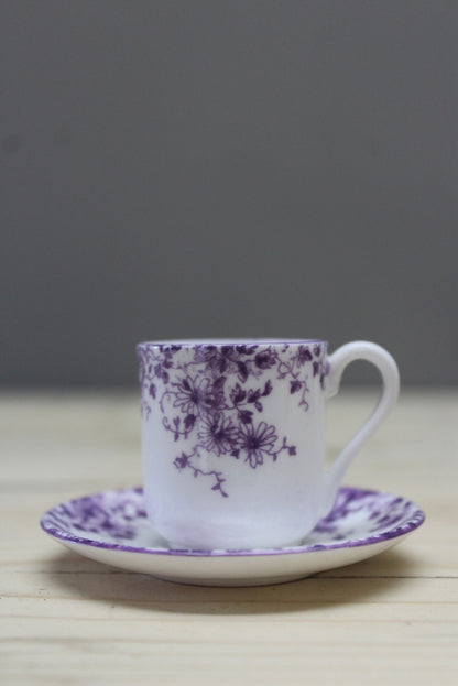 Shelley Dainty Mauve Miniature Cup & Saucer - Kernow Furniture