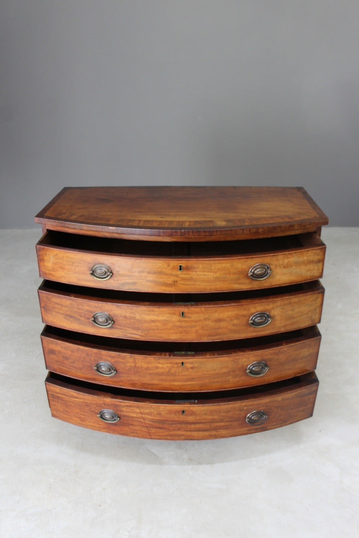 Antique Bow Front Chest of Drawers - Kernow Furniture