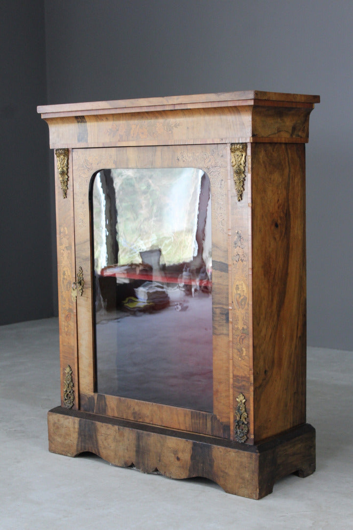 Antique Walnut Glazed Pier Cabinet - Kernow Furniture