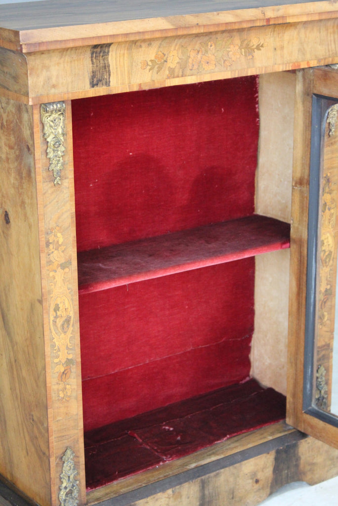 Antique Walnut Glazed Pier Cabinet - Kernow Furniture