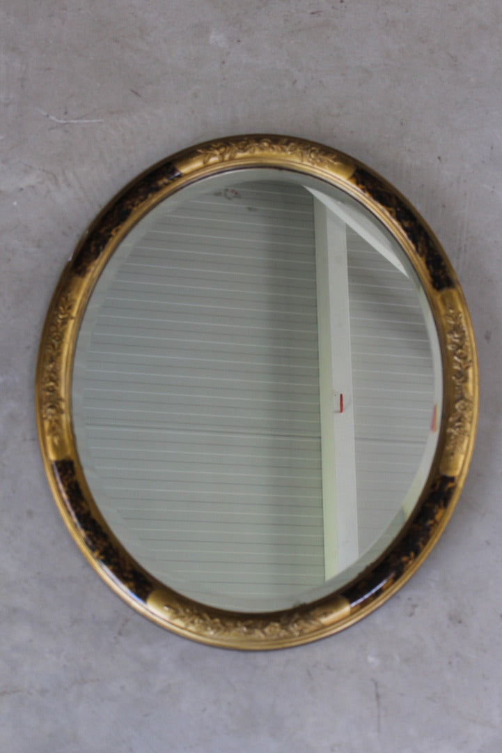 Gilt Oval Wall Mirror - Kernow Furniture