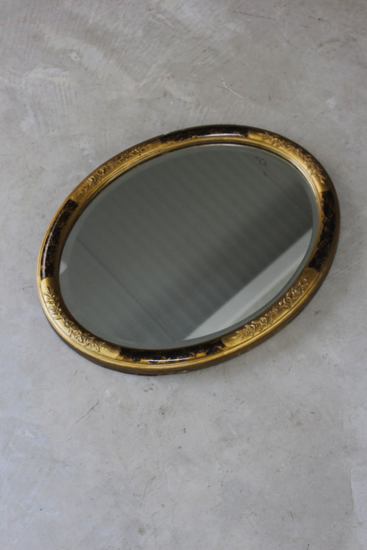 Gilt Oval Wall Mirror - Kernow Furniture