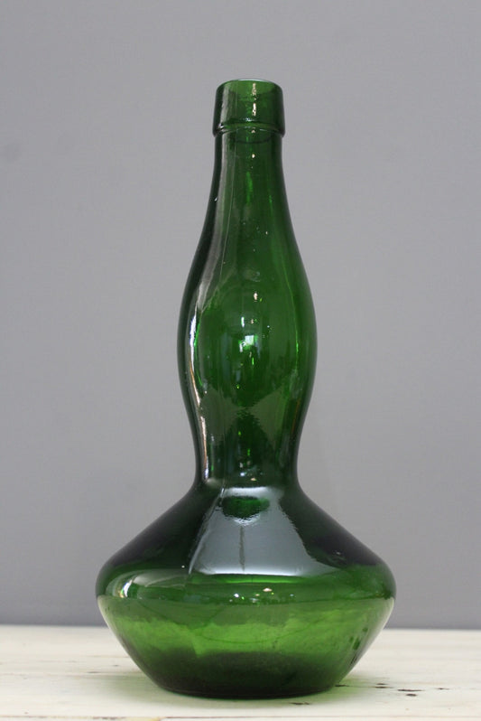 Vintage Green Glass Bottle - Kernow Furniture