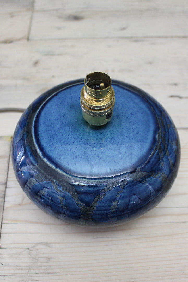 Lamorna Cornish Pottery Blue Lamp - Kernow Furniture