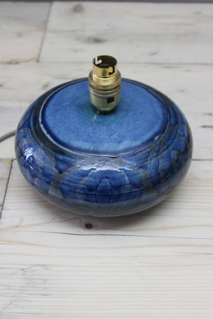 Lamorna Cornish Pottery Blue Lamp - Kernow Furniture