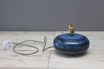 Lamorna Cornish Pottery Blue Lamp - Kernow Furniture