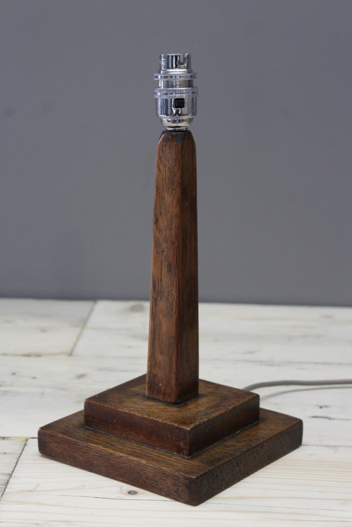 Early 20th Century Oak Table Lamp - Kernow Furniture