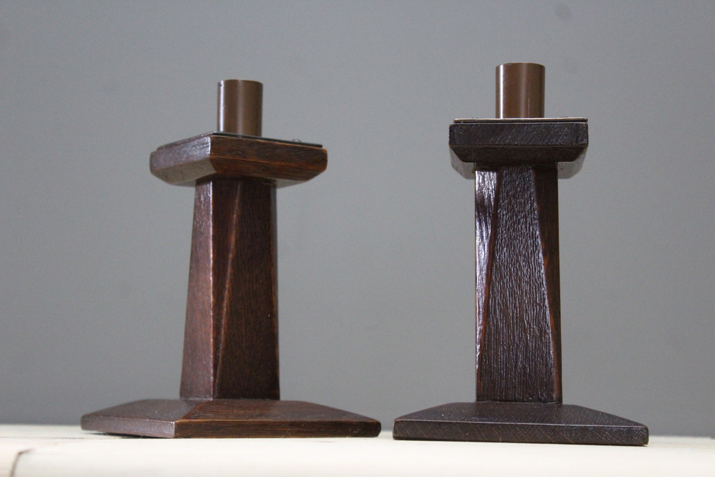 Pair Arts & Crafts Candlesticks - Kernow Furniture