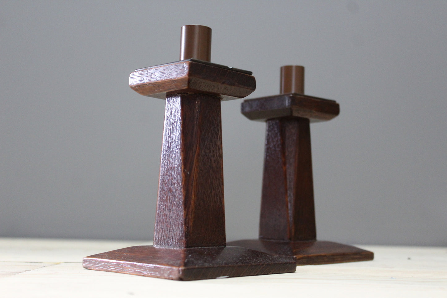 Pair Arts & Crafts Candlesticks - Kernow Furniture