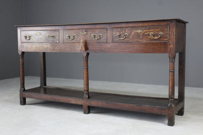 Rustic Antique Oak Dresser Base - Kernow Furniture