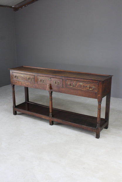 Rustic Antique Oak Dresser Base - Kernow Furniture