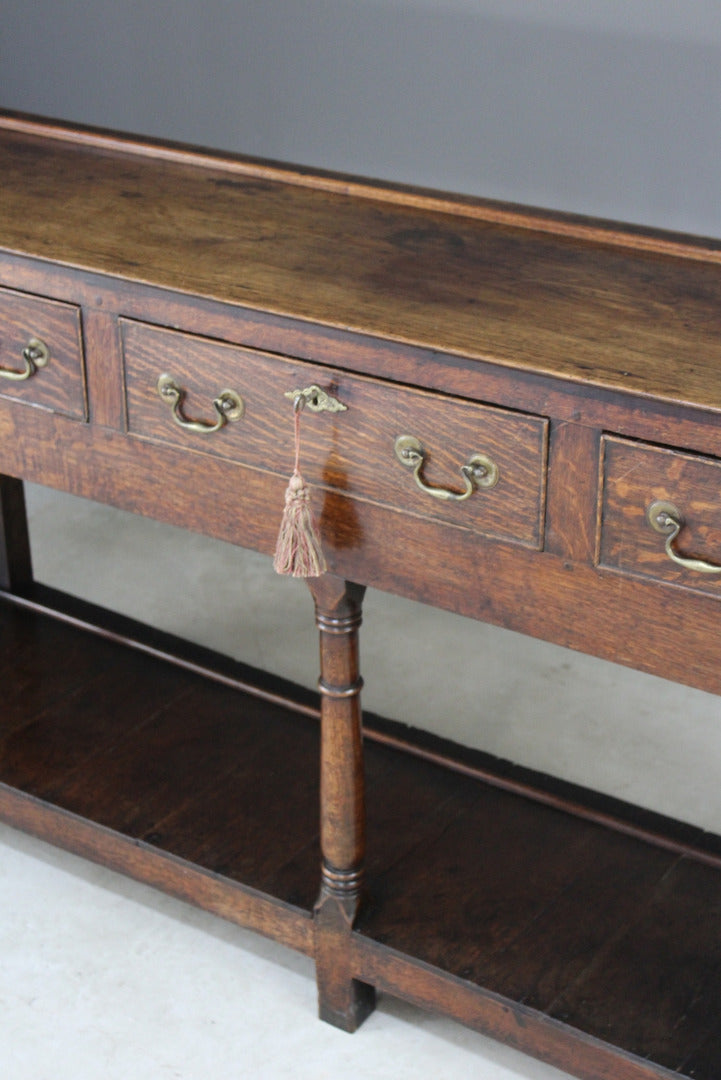 Rustic Antique Oak Dresser Base - Kernow Furniture