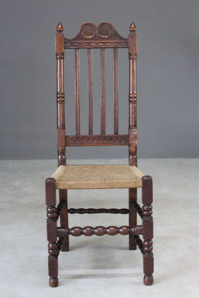 Oak High Back Hall Chair - Kernow Furniture