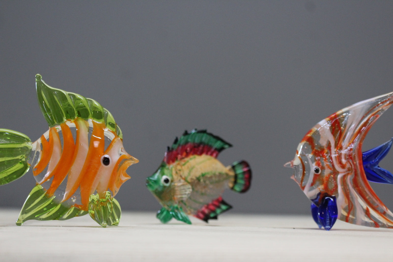 Three Vintage Glass Fish - Kernow Furniture