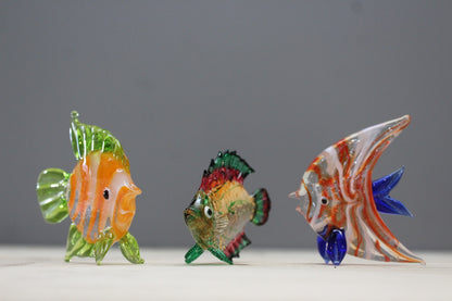 Three Vintage Glass Fish - Kernow Furniture