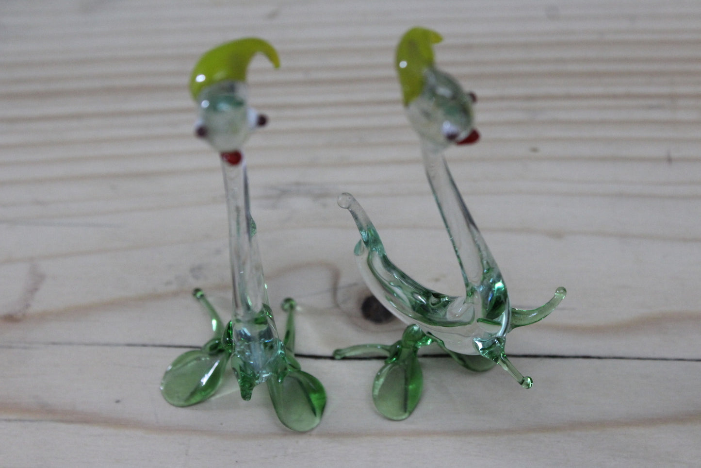 Pair Vintage Glass Birds - Kernow Furniture