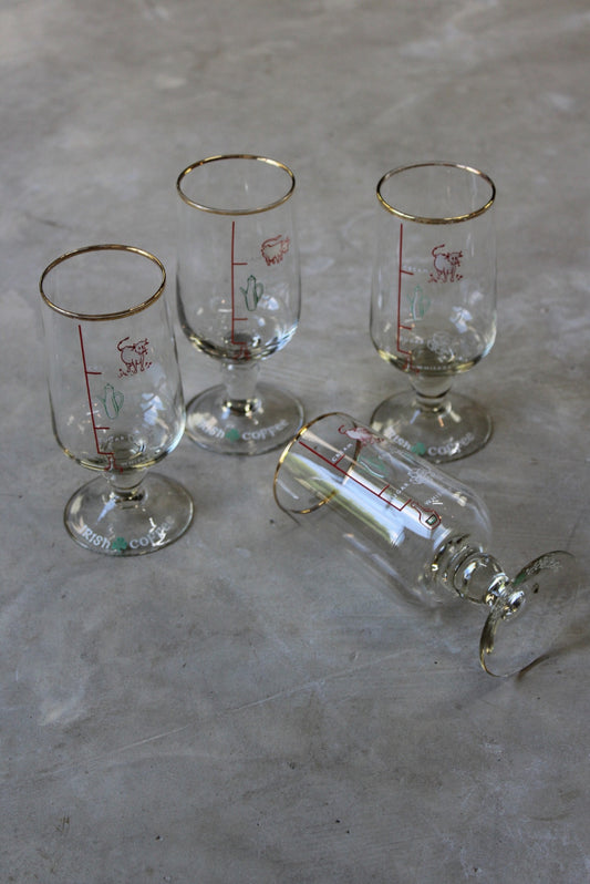 4 Retro Irish Coffee Drinking Glasses - Kernow Furniture