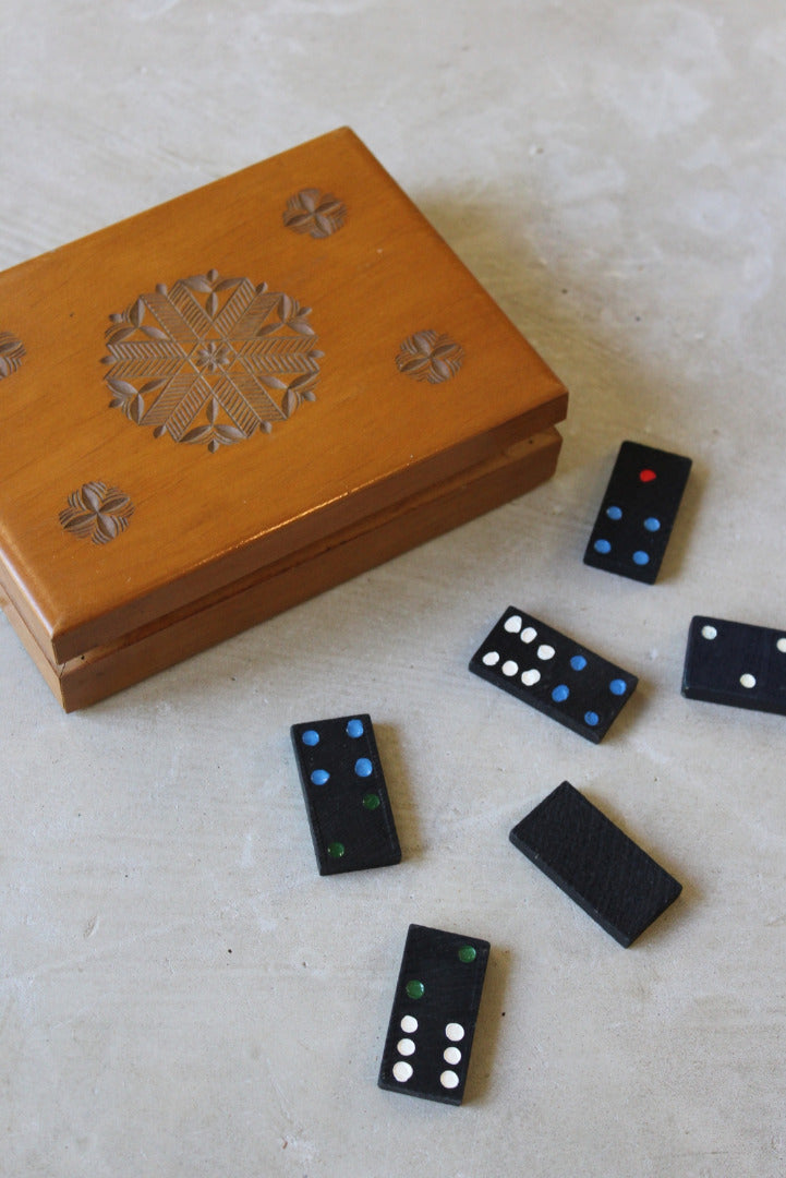 Vintage Wooden Box & Dominoes - Kernow Furniture