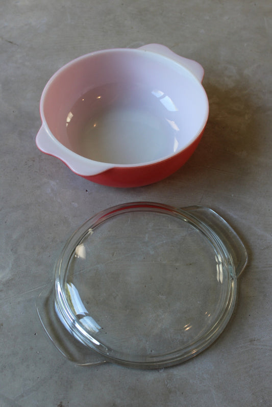 Vintage Pink Pyrex Casserole Dish - Kernow Furniture