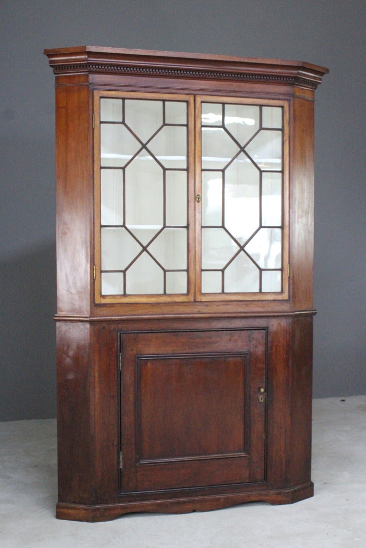 Antique Mahogany Corner Cupboard - Kernow Furniture