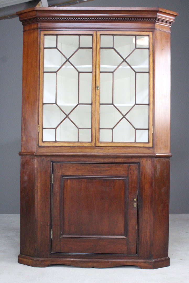 Antique Mahogany Corner Cupboard - Kernow Furniture