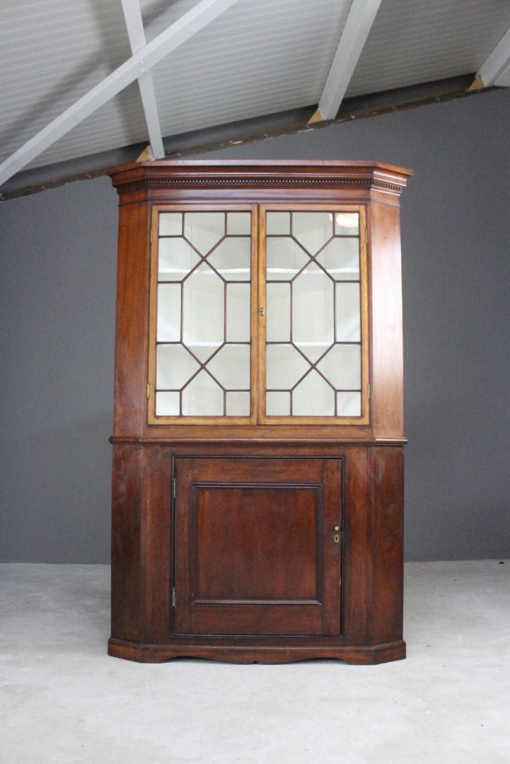 Antique Mahogany Corner Cupboard - Kernow Furniture