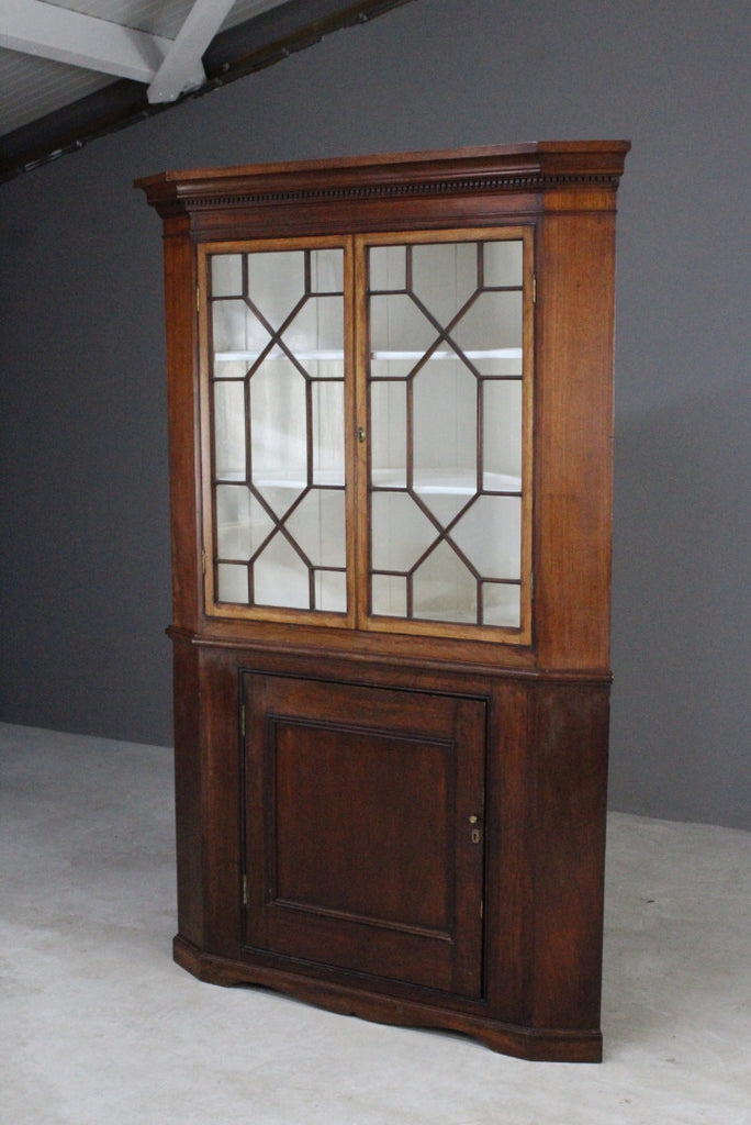 Antique Mahogany Corner Cupboard - Kernow Furniture