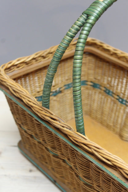 Vintage Wicker Shopping Basket - Kernow Furniture