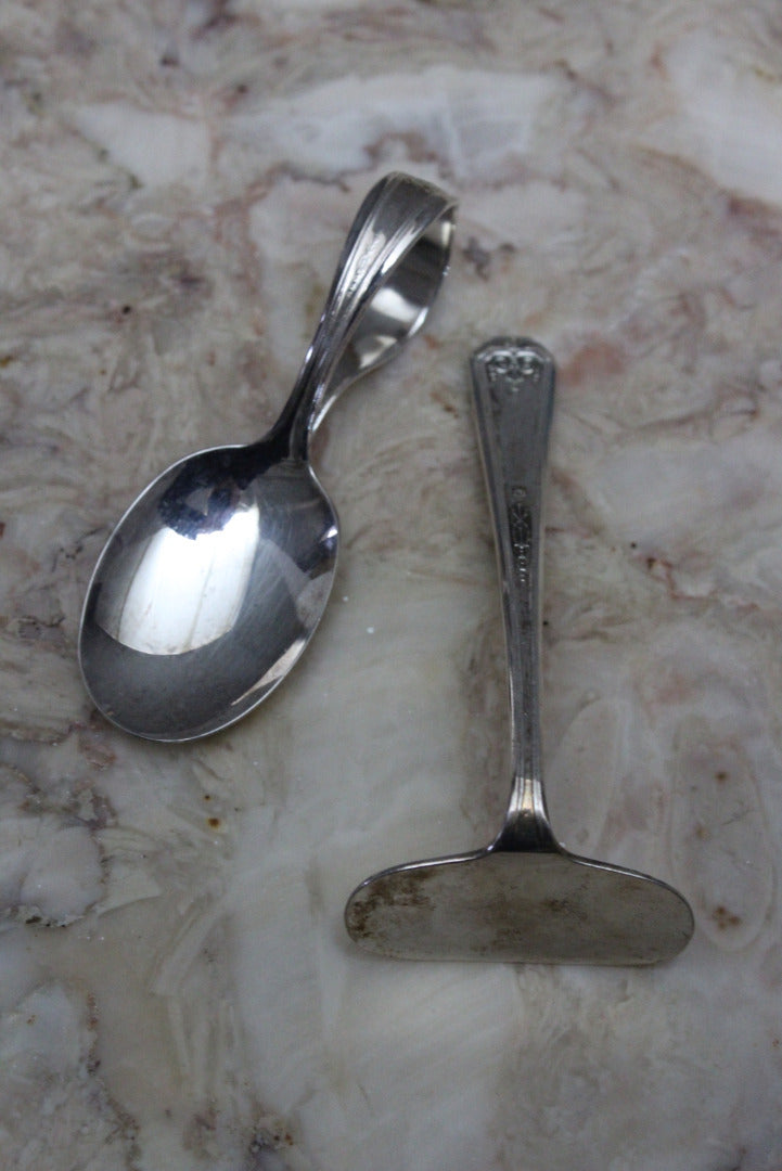 Vintage Baby Spoon & Pusher - Kernow Furniture