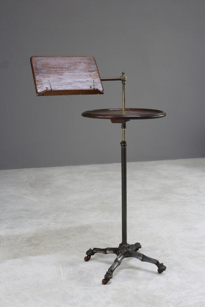 Antique Oak Reading Stand Side Table - Kernow Furniture