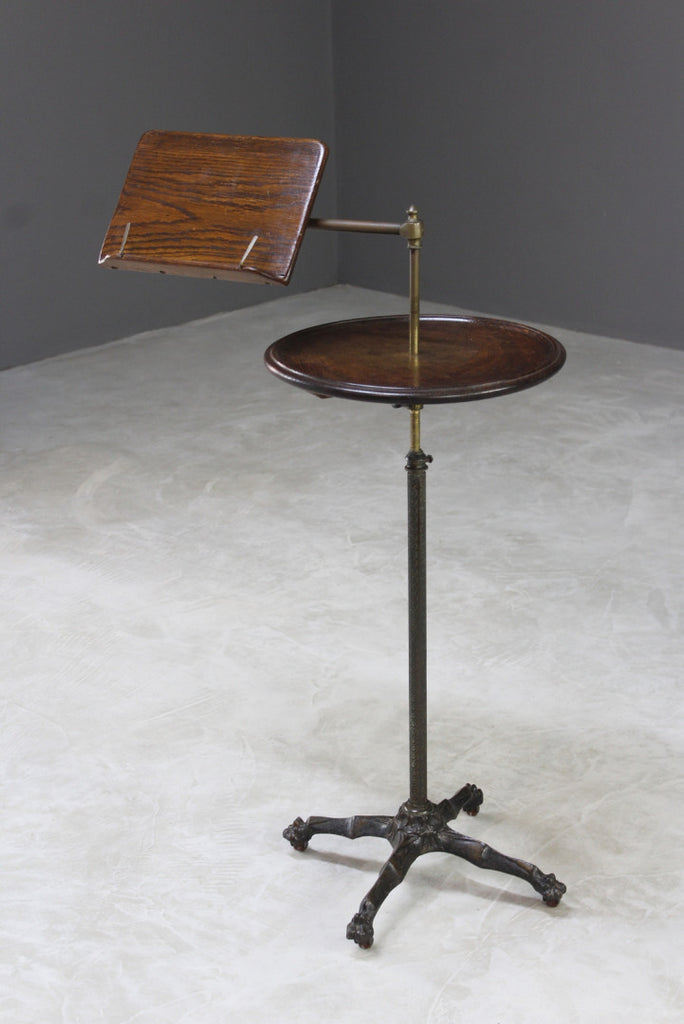 Antique Oak Reading Stand Side Table - Kernow Furniture
