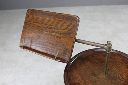 Antique Oak Reading Stand Side Table - Kernow Furniture