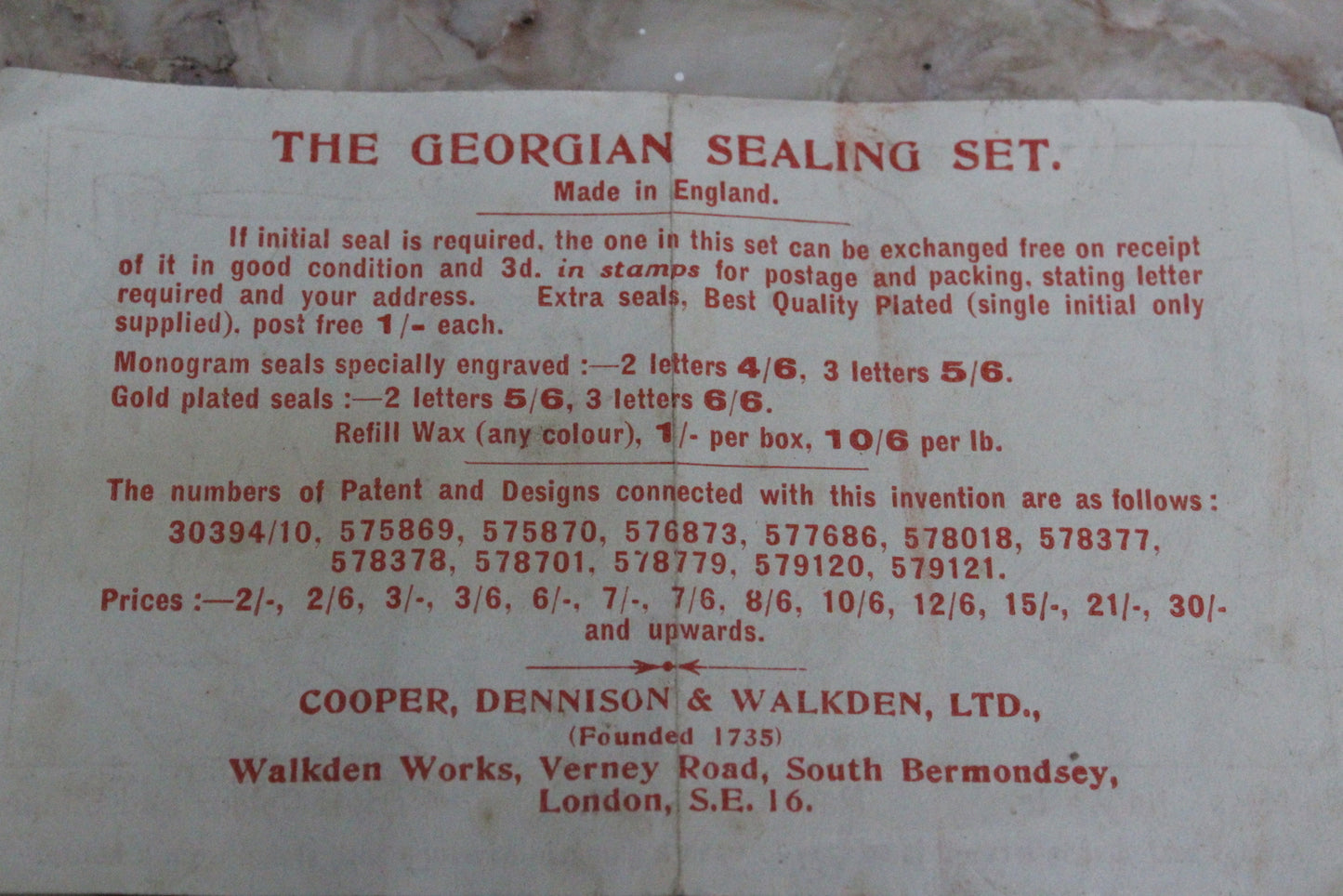 Letter Sealing Set - Kernow Furniture