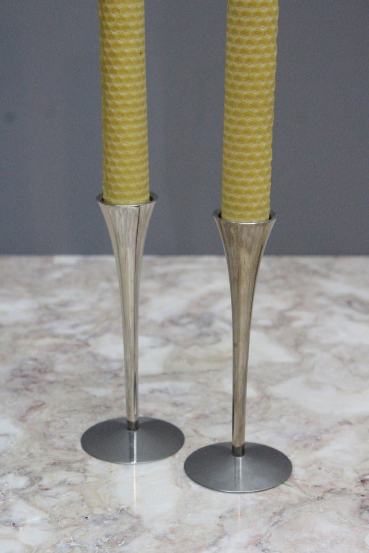 Pair Chrome Solingen Candlesticks - Kernow Furniture