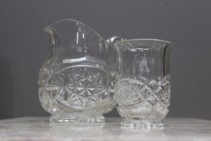 Vintage Glass Jug & Small Vase - Kernow Furniture