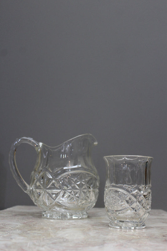 Vintage Glass Jug & Small Vase - Kernow Furniture