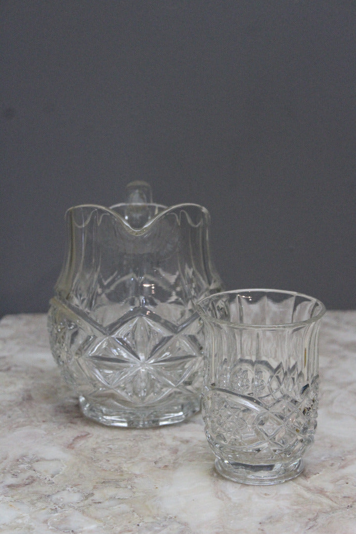 Vintage Glass Jug & Small Vase - Kernow Furniture