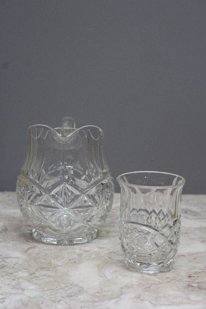 Vintage Glass Jug & Small Vase - Kernow Furniture