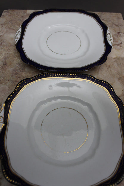 Pair Diamond China Plates - Kernow Furniture