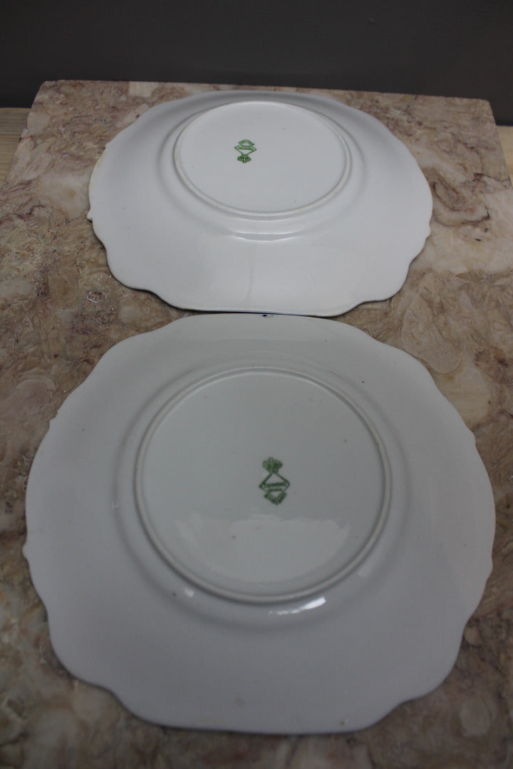 Pair Diamond China Plates - Kernow Furniture