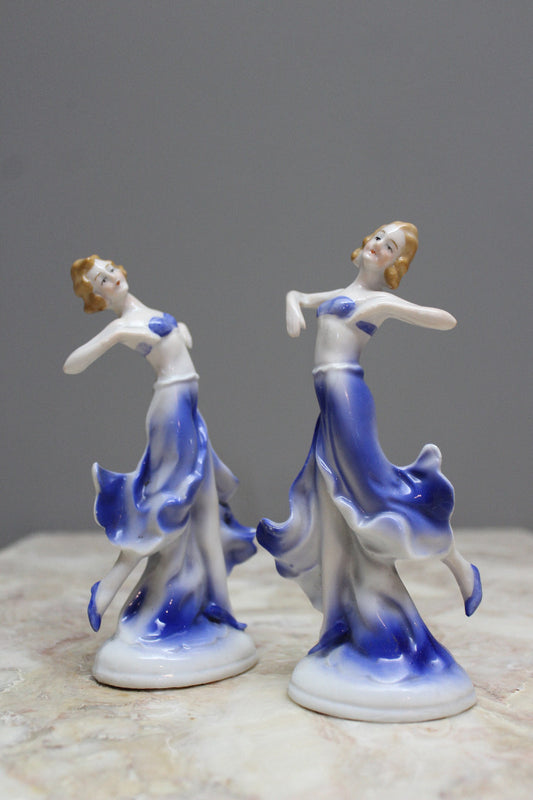 Pair Art Deco Dancing Ladies - Kernow Furniture