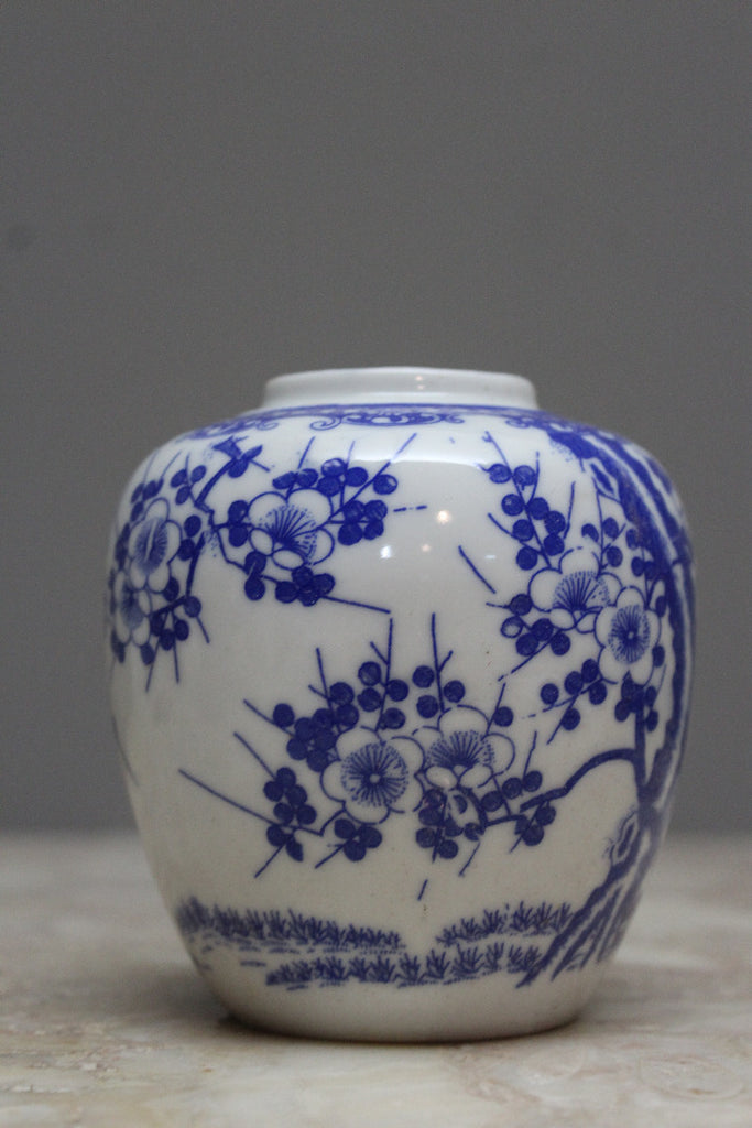 Oriental Blue & White Blossom Ginger Jar - Kernow Furniture