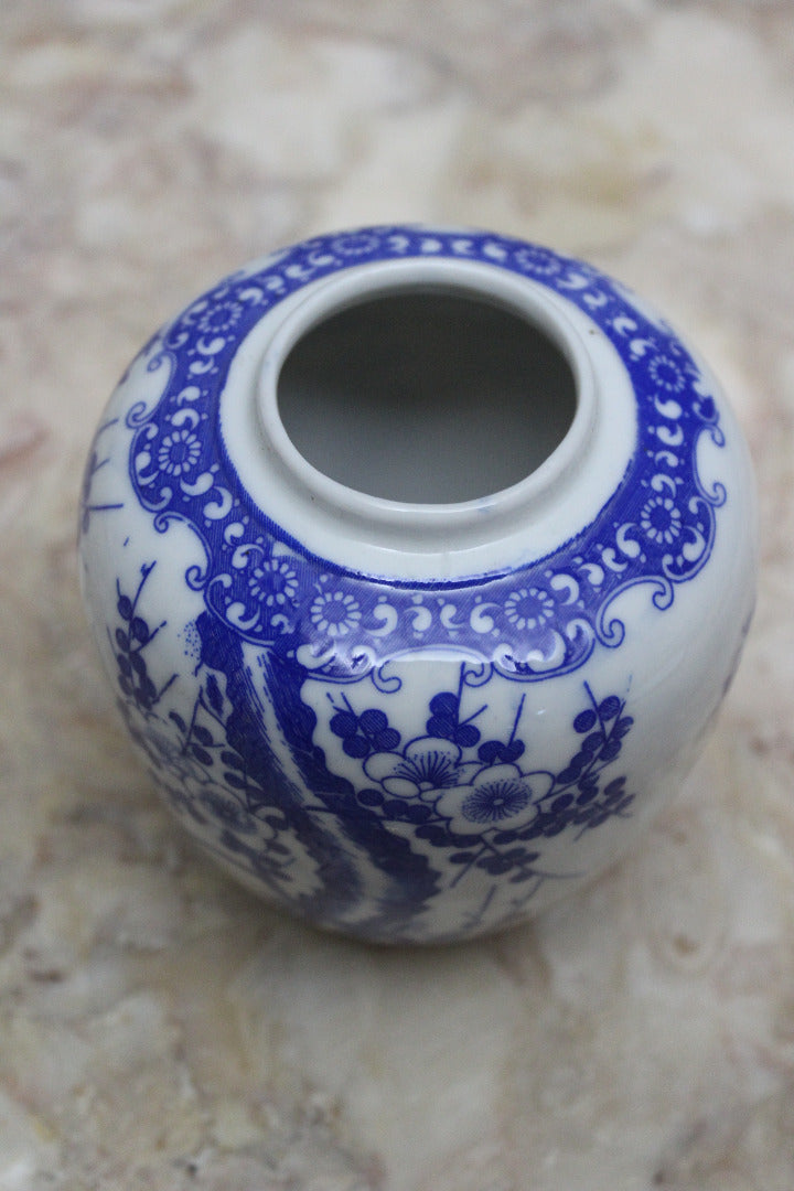 Oriental Blue & White Blossom Ginger Jar - Kernow Furniture