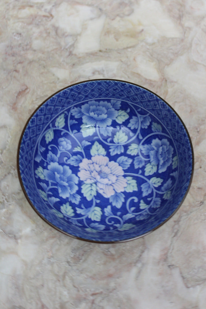 Pair Blue Oriental Bowls - Kernow Furniture