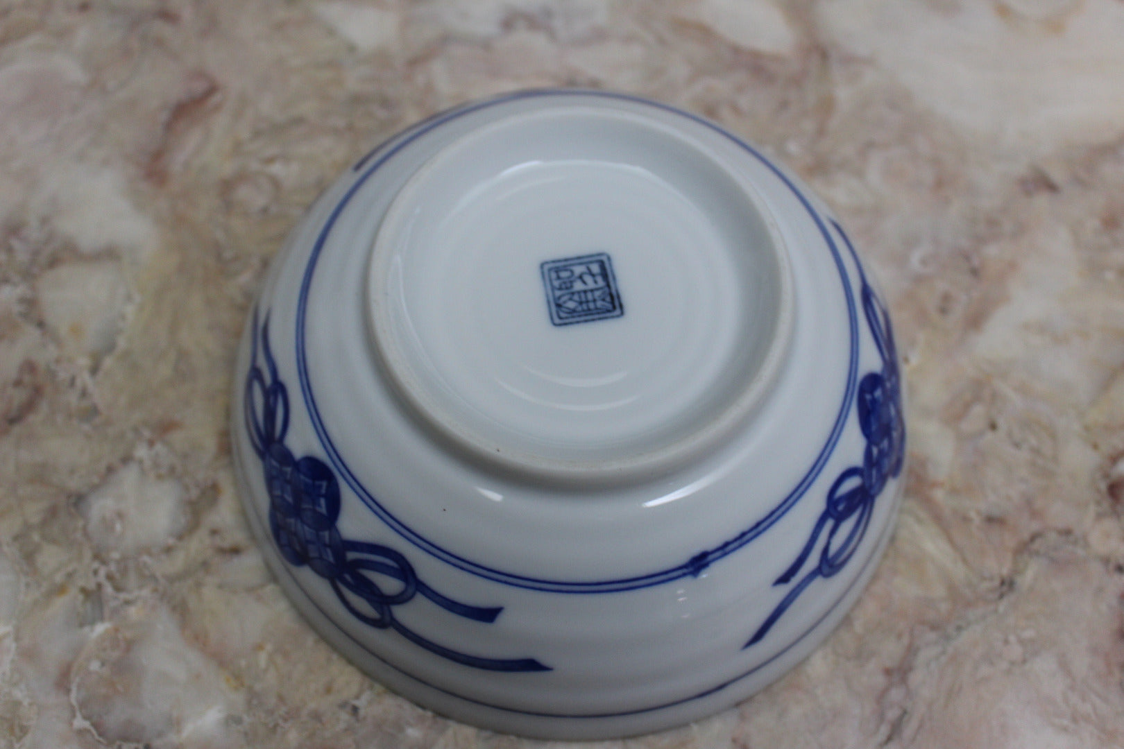 Pair Blue Oriental Bowls - Kernow Furniture