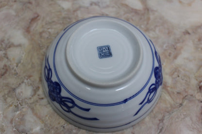 Pair Blue Oriental Bowls - Kernow Furniture